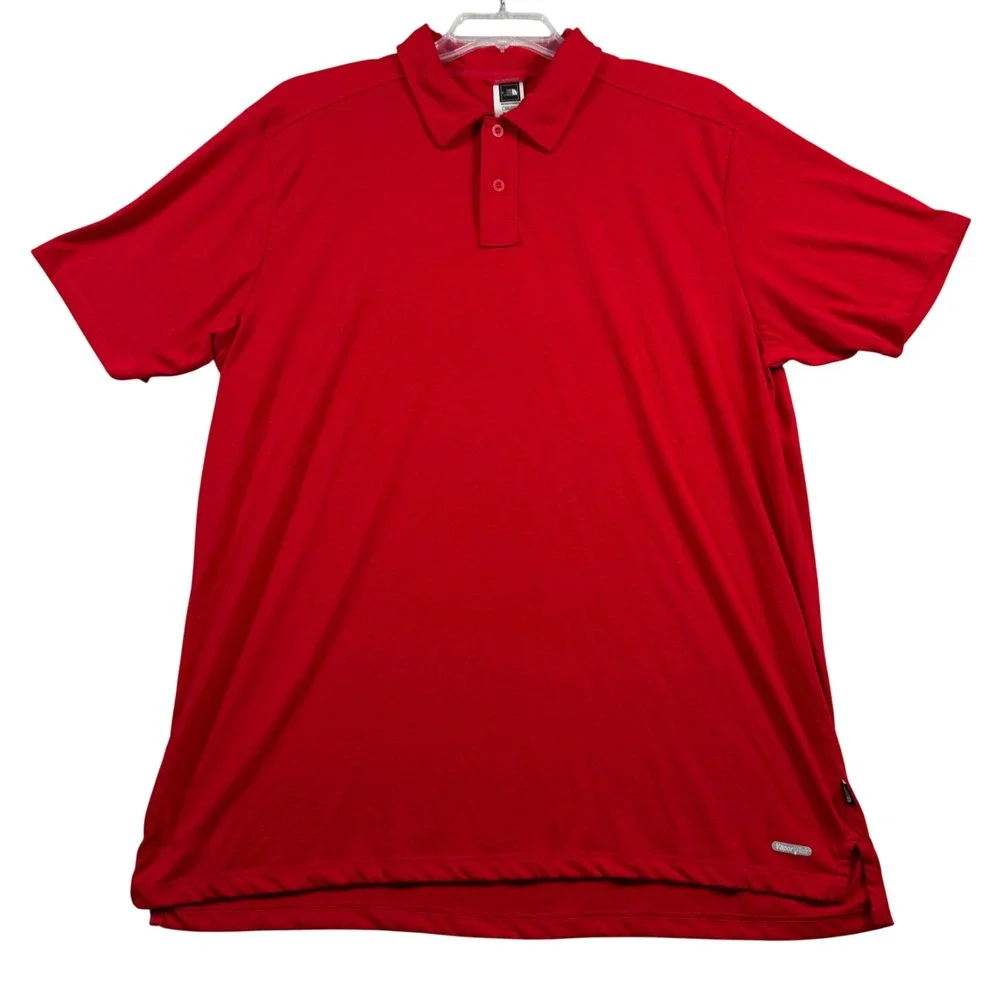 The North Face Polo Shirt Mens XXL‎ Red VaporWick Short Sleeve Performance